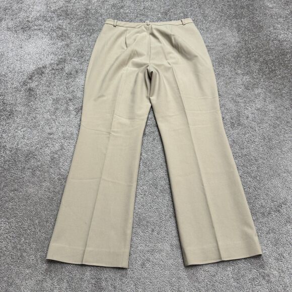 Vintage Y2K Sigrid Olsen Trouser Dress Pants Womens 12 Beige Straight High Rise - Picture 2 of 16
